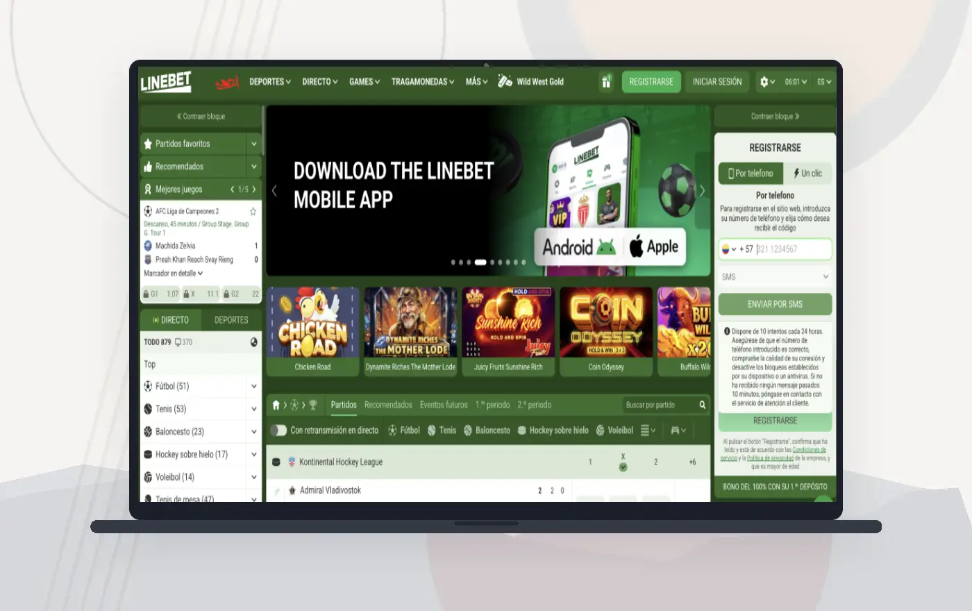 Catálogo de juegos de casino filtrable por proveedor de software