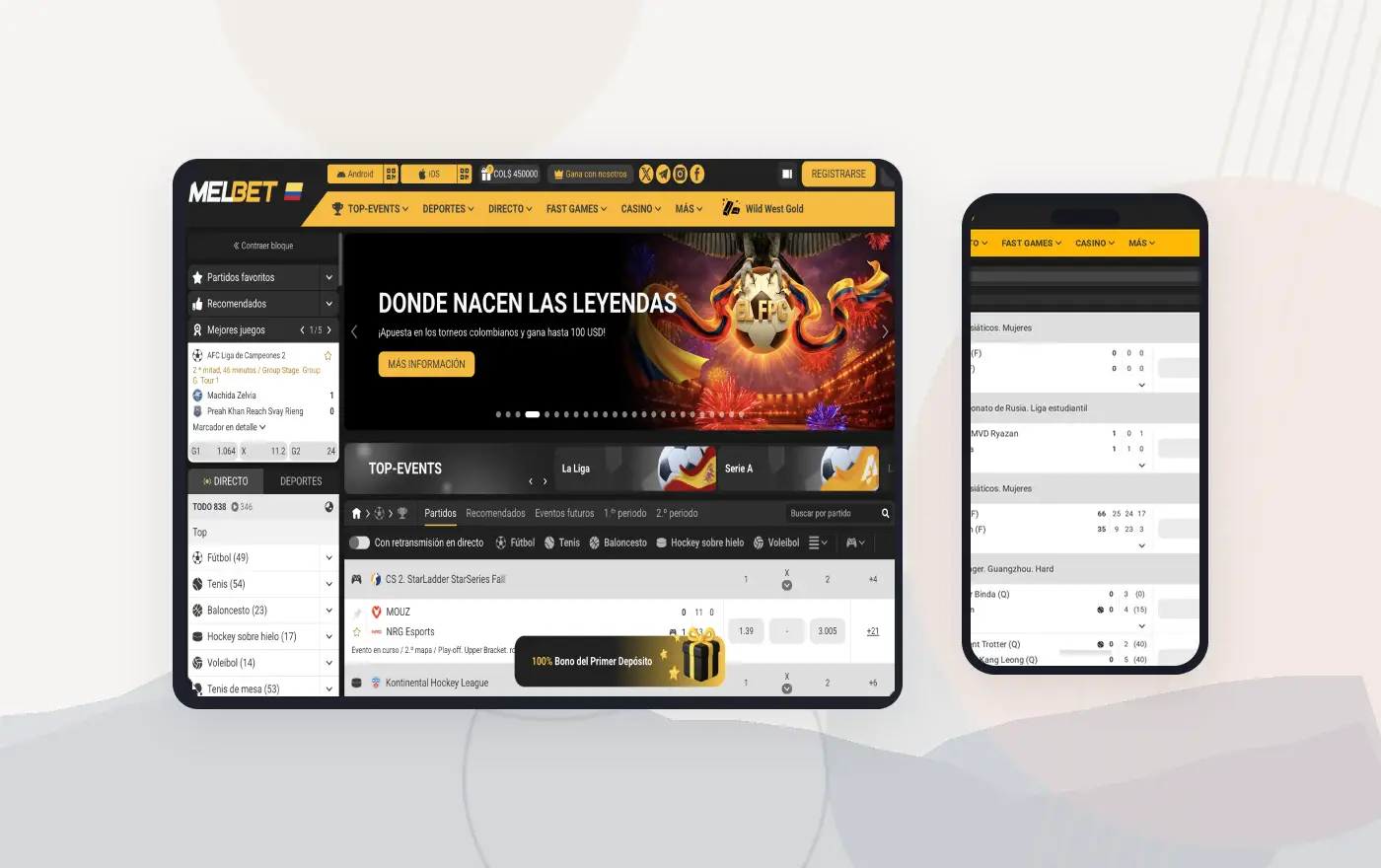 Escritorio con un notebook mostrando la sección de licencia y términos de un casino online