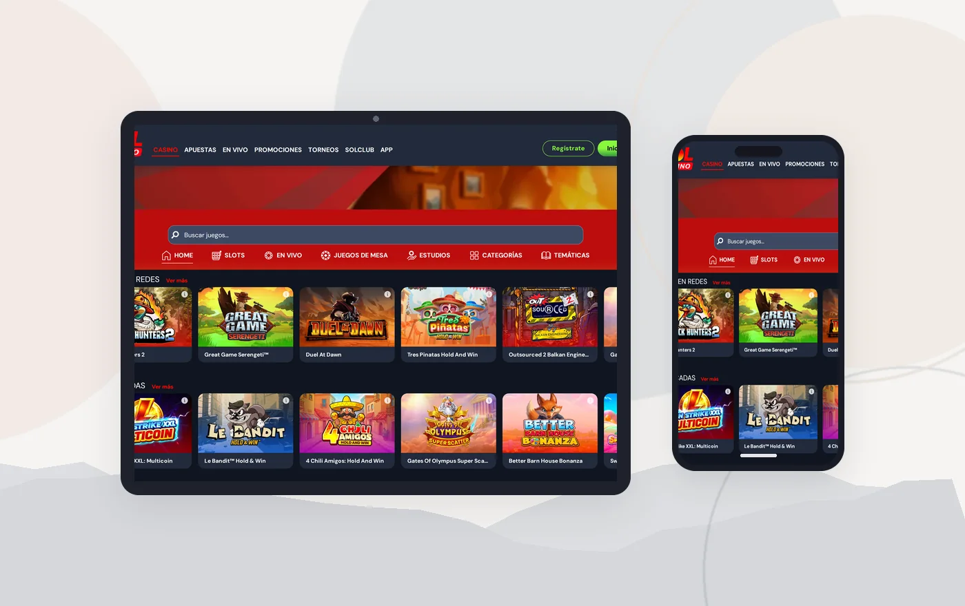 Pantalla de un casino online con la sección de promociones y bonos de bienvenida abierta